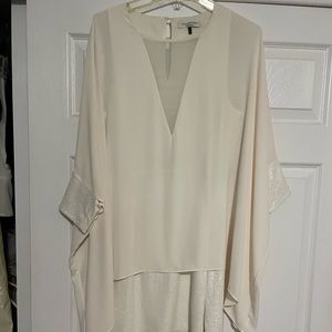 Halston Heritage Cream Silk and Sequined Dress